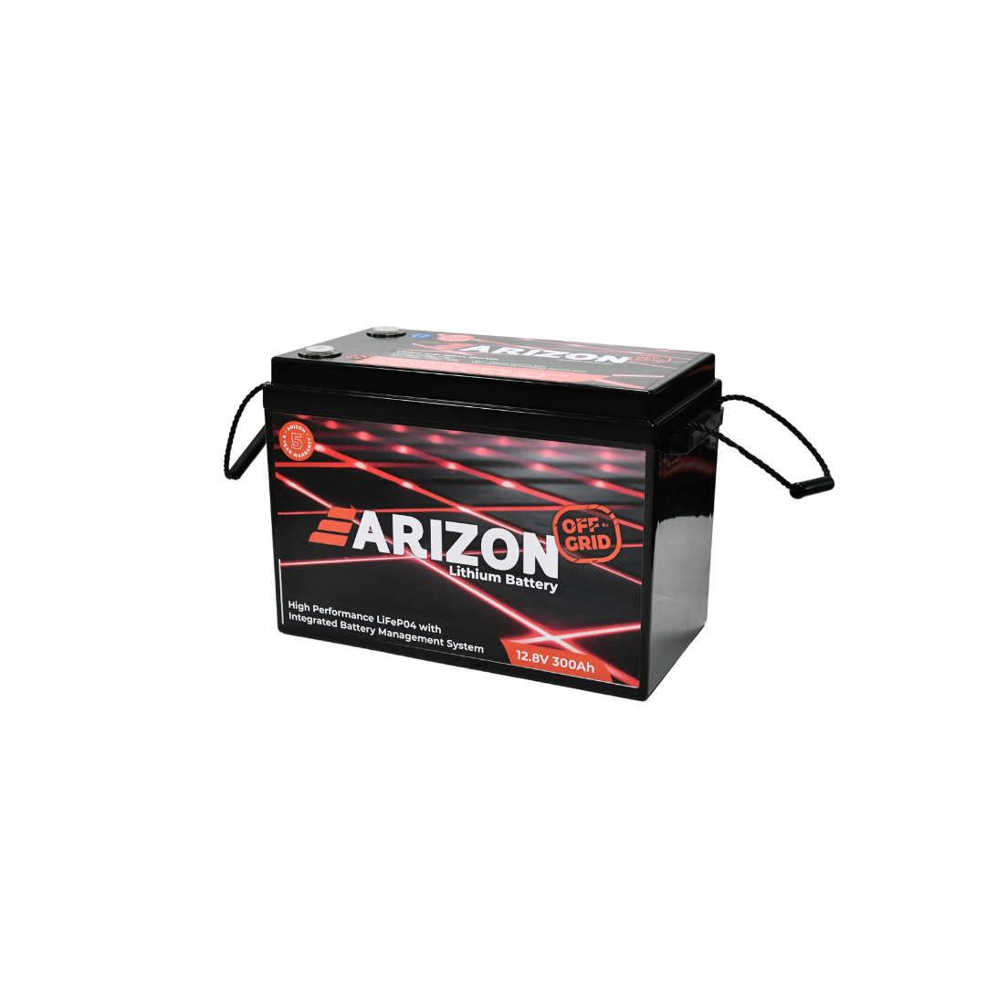 ARIZON Super Compact 300AH 12V LIFEPO4 LITHIUM BATTERY WITH 200A IN-BUILT BMS 368*190*262mm 25.9kg