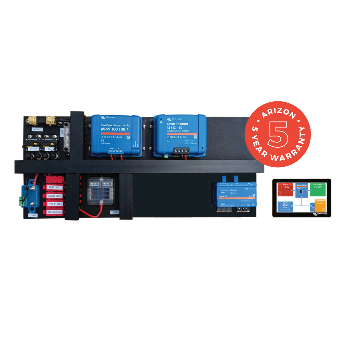 30A DC/DC CHARGER SMART SOLAR MPPT 100/30 Smart Battery Protect 65A SmartShunt 500A Cerbo GX Touch 50 RJ45 cable 3m 755*330